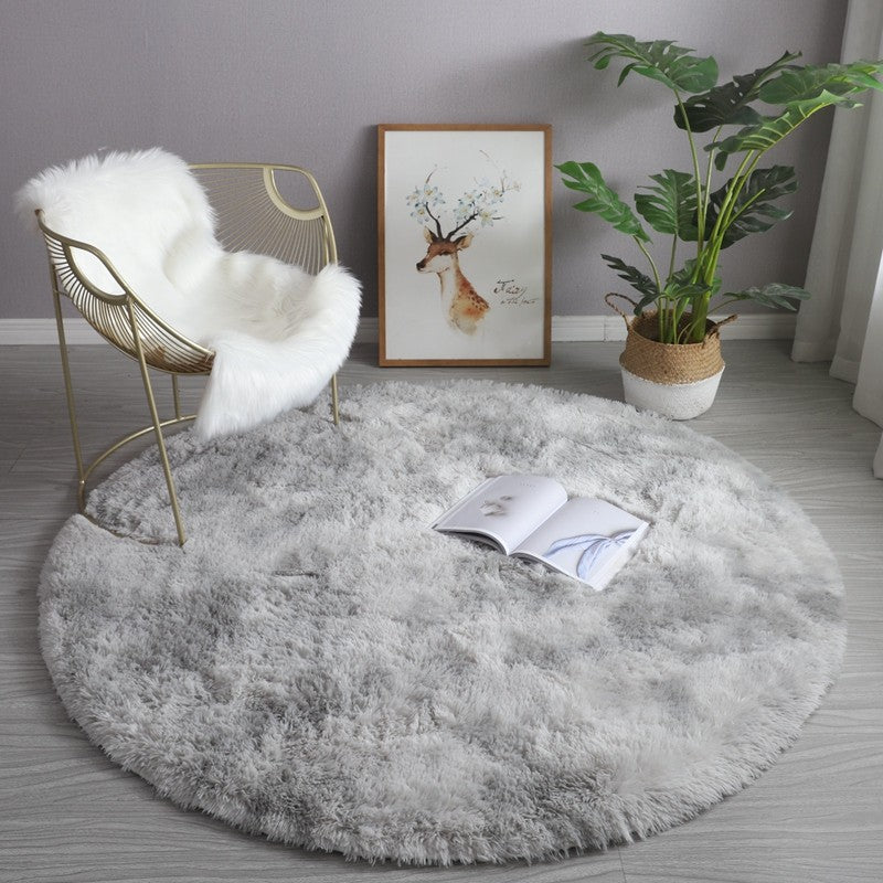 Pink Round Rug for Girls Bedroom,Fluffy Circle Area Rug for Kids Room,Furry Shaggy Carpet for Living Room100/120/140/160