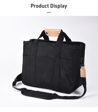 Multi Pocket Women's Canvas Handbag Large Capacity Casual Tote Bag Shopper Shoulder Bag For Female Mummy Bag