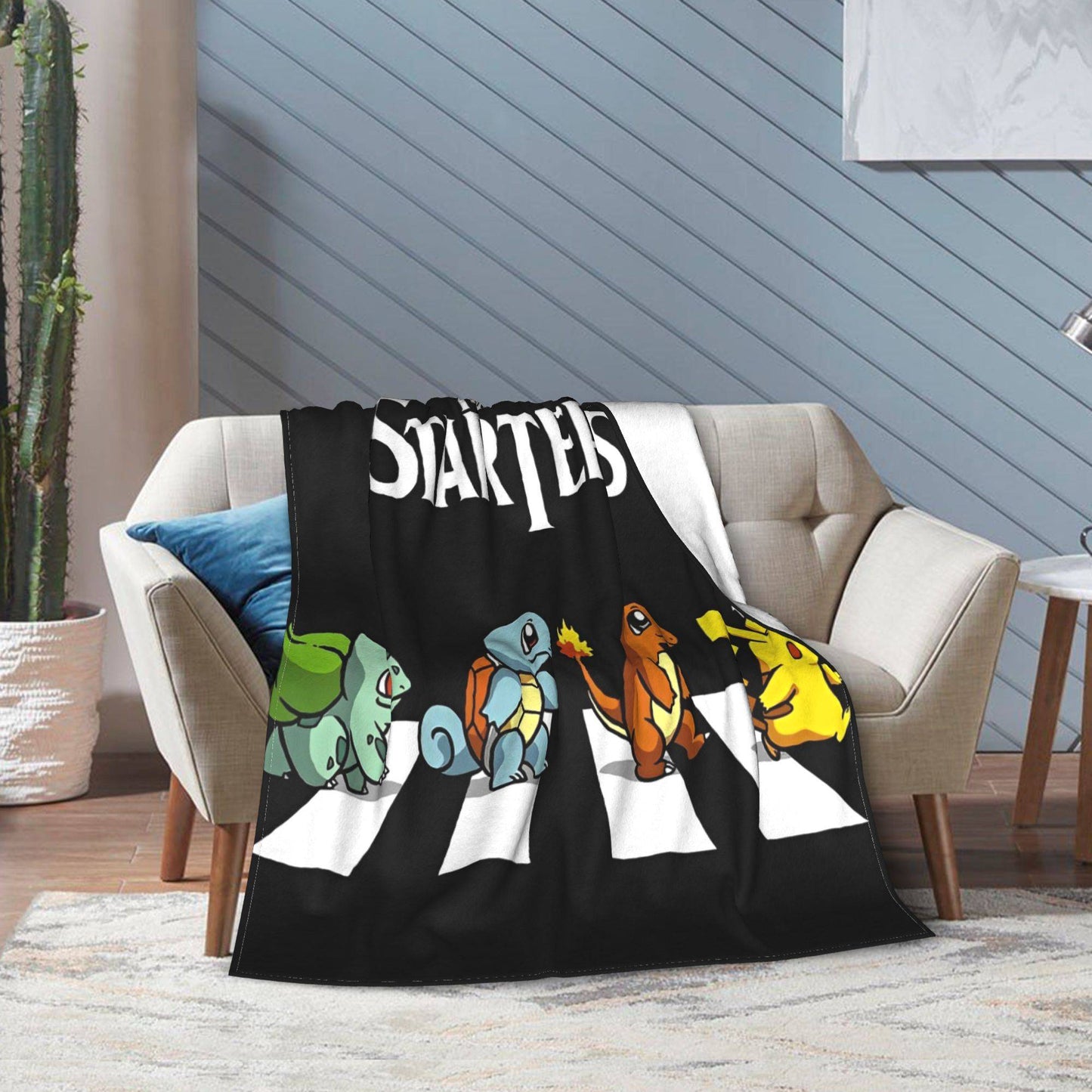 Cobertor de Flanela com Cena Clássica de Pokémon para Cama Super Quente, Mantas para Sofá, Cadeira, Piquenique, Colcha Engraçada, Capa para Sofá-Cama