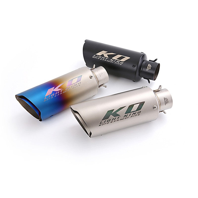 Universal 61 mm Exhaust Tail Pipe Motorcycle Stainless Steel Muffler Tips Blue Black Escape with Removable DB Killer