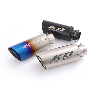 Universal 61 mm Exhaust Tail Pipe Motorcycle Stainless Steel Muffler Tips Blue Black Escape with Removable DB Killer