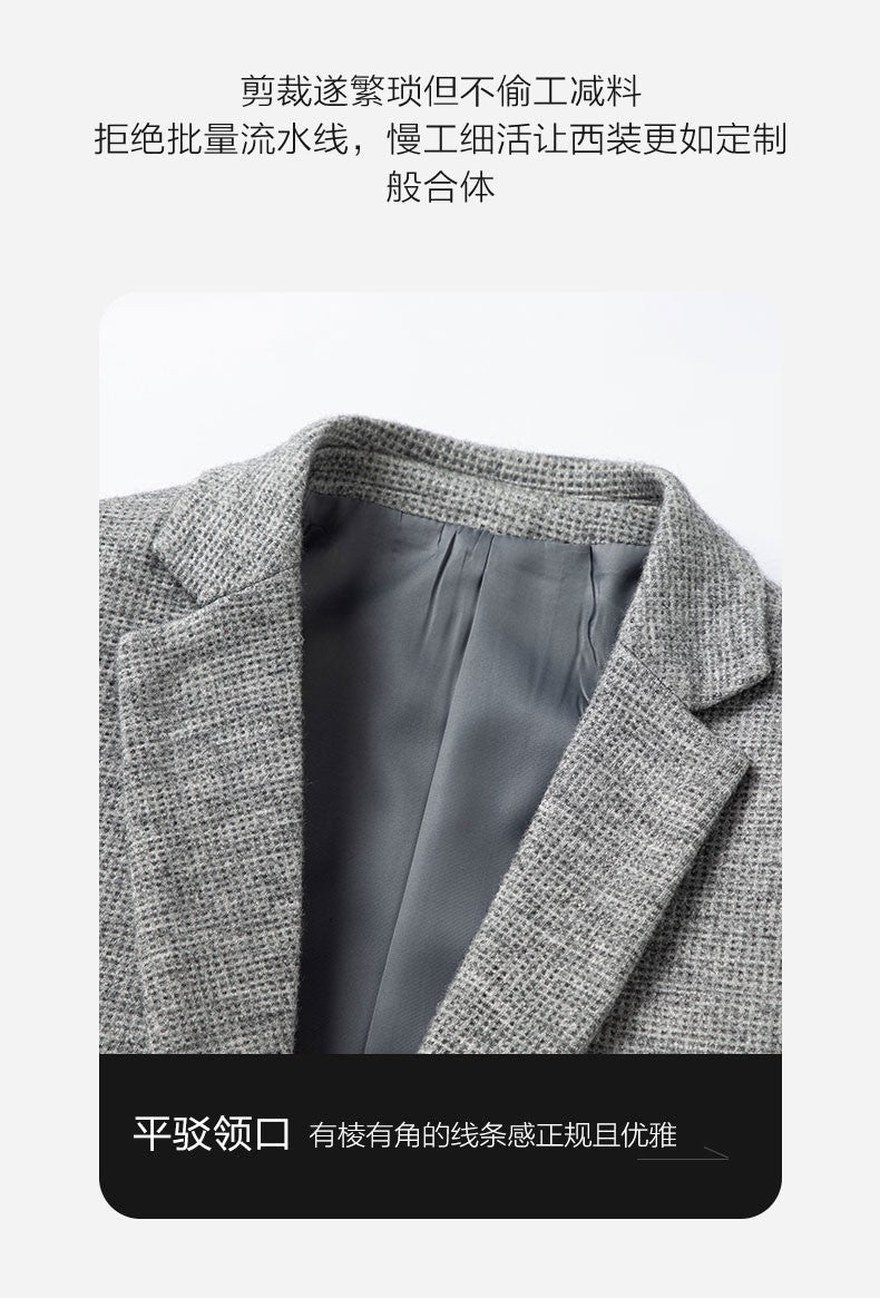 2025 Men's High-End Boutique Wool Suit Casual Business Top Coat Fashion Gentleman Party Four Seasons Elegant Tailored Suit