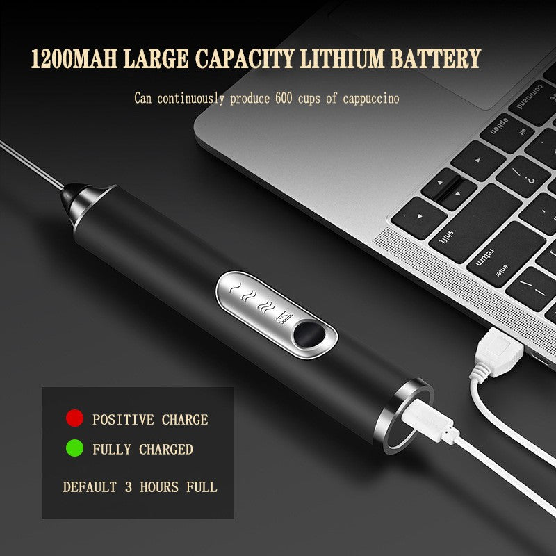TINSOL Electric Milk Frother Mini Handheld Wireless Power Type-C Charging Convenience Coffee Milk Whipping Kitchen Whisk