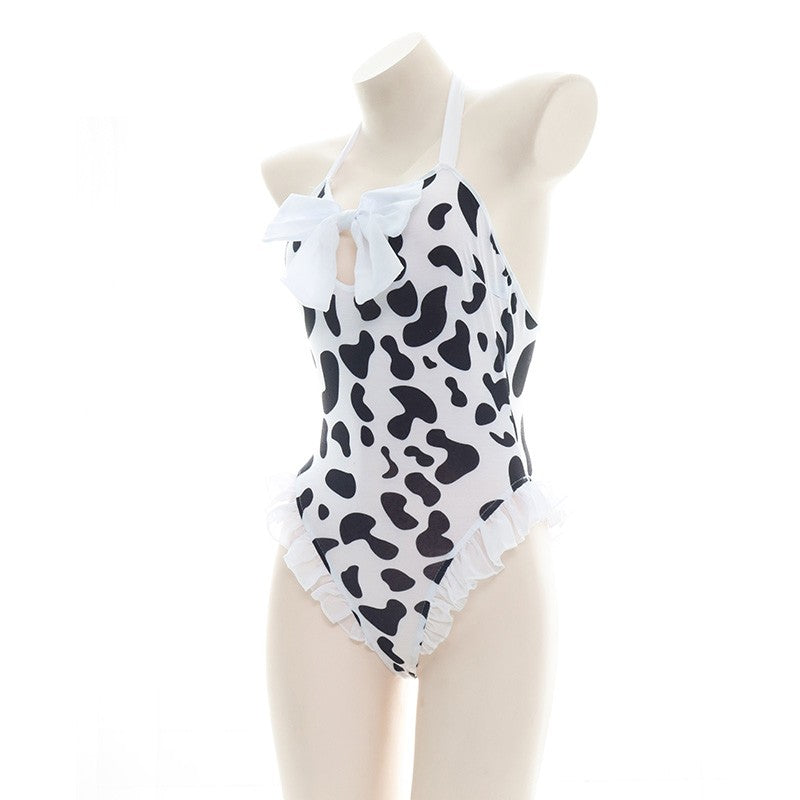 AniLV Cow Series Swimsuit Bodysuit Bikini Maid Unifrom Costume Summer Beach Kawaii Girl Swimwear Skirt Uniform Set Cosplay