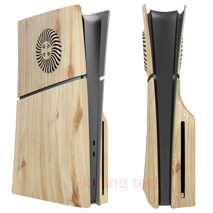 Wood Color Faceplate for New PS5 Slim Replacement Cover Shell Case Plate Accessories for PS5 Slim Disc Edition