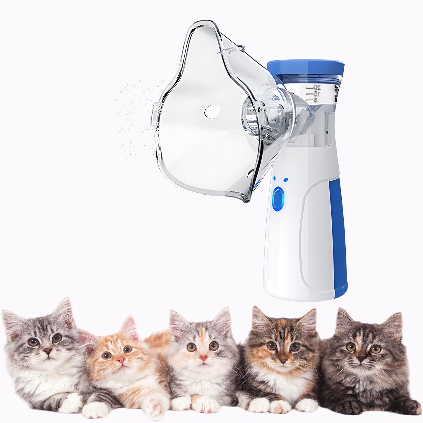 Inalador Nebulizador para Asma em Pets para Alívio Respiratório Dispositivo Veterinário Fácil de Usar para Animais Promove a Saúde do Pet