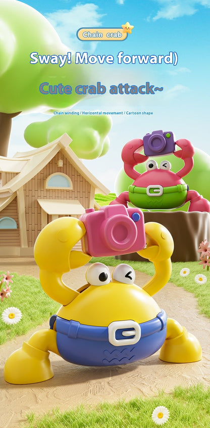 Children's Fun Crab Toys with Camera Toys Simulation Crab Crawling Baby Crawling Chain Toys Toddler Interactive Montessori Toys