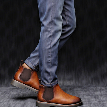 40~46 Botas Masculinas Chelsea Boots Marca Retrô Confortável Moda Masculina