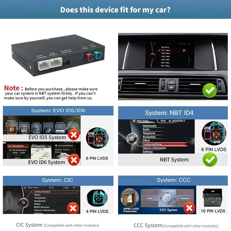Wireless CarPlay for BMW NBT System 1 2 3 4 5 6 7 Series X1 X3 X4 X5 X6 MINI F56 F15 F16 F25 F26 F48 F01 F10 F22 F20 F30 F32