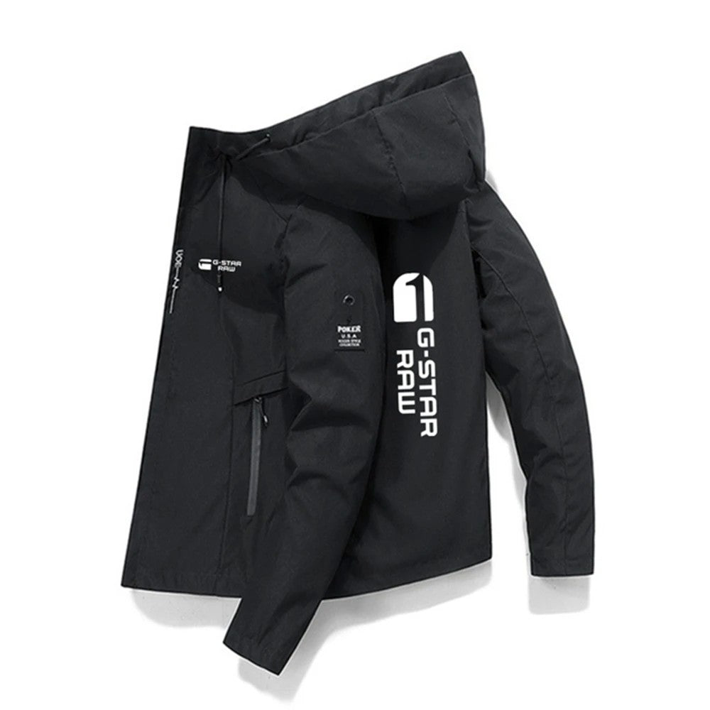 The 2025 new Spring and Autumn men's jacket, high-quality printed outdoor sports jacket, windproof and fashionable casual jacket