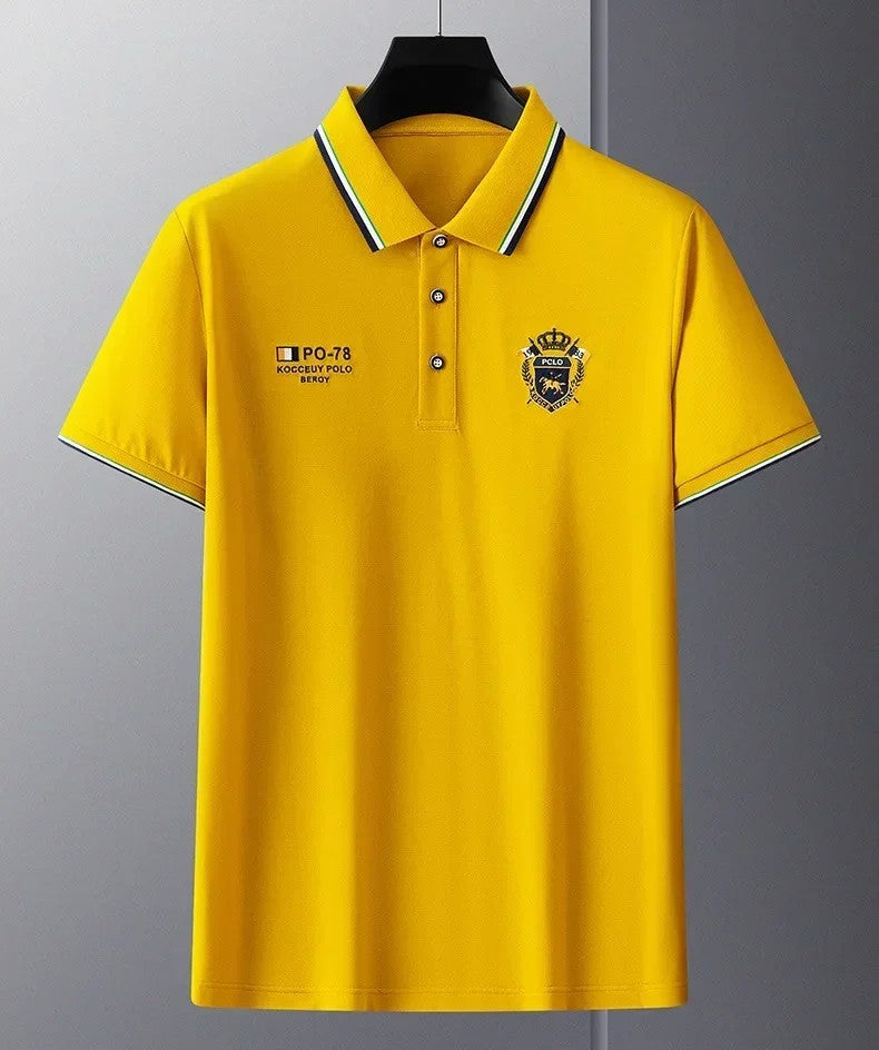 New Mens Embroidered Polo Shirts Summer Short Sleeve Shirt Luxury Top Lapel Streetwear Men Breathable Lightweight T Shirt Homme