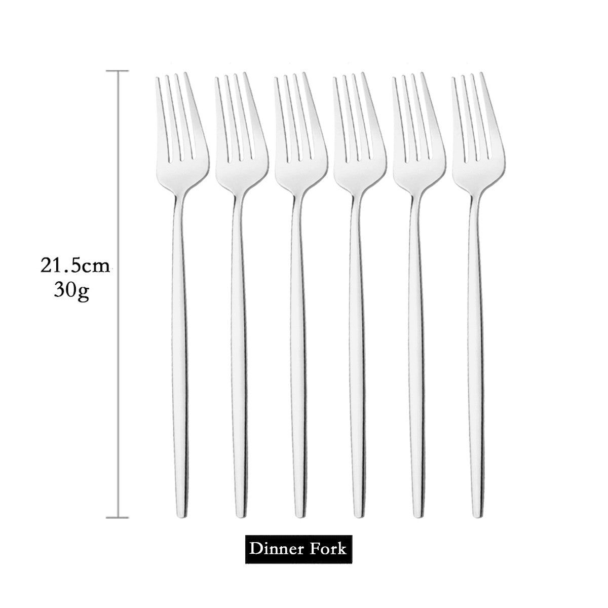 Conjunto de 6 Garfos de Jantar de Aço Inoxidável Polido Talheres Dourados Prateados Utensílios de Cozinha Ocidentais Garfos de Mesa para Restaurante