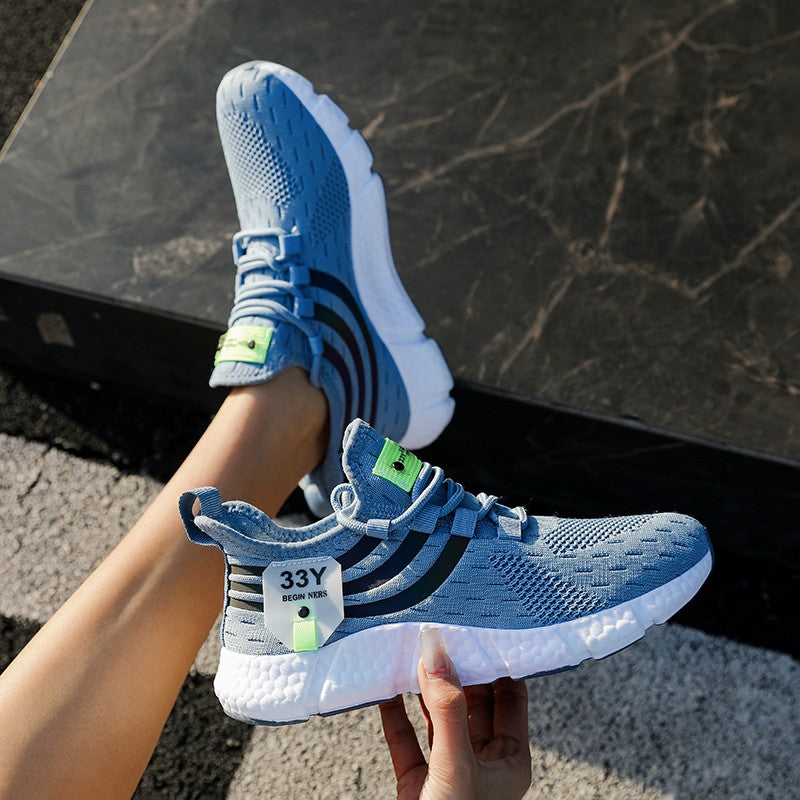 Tênis Masculino Casual Esportivo Respirável Leve Tênis de Caminhada ao Ar Livre em Tela Preta Tênis de Corrida Atléticos para Caminhada