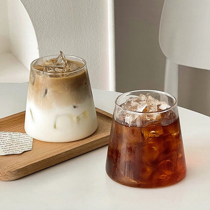2/4 canecas de vidro copos de café gelado 300ml canecas de vidro acessórios de cozinha 350ml canecas para chá com leite suco garrafa de vidro para bebidas