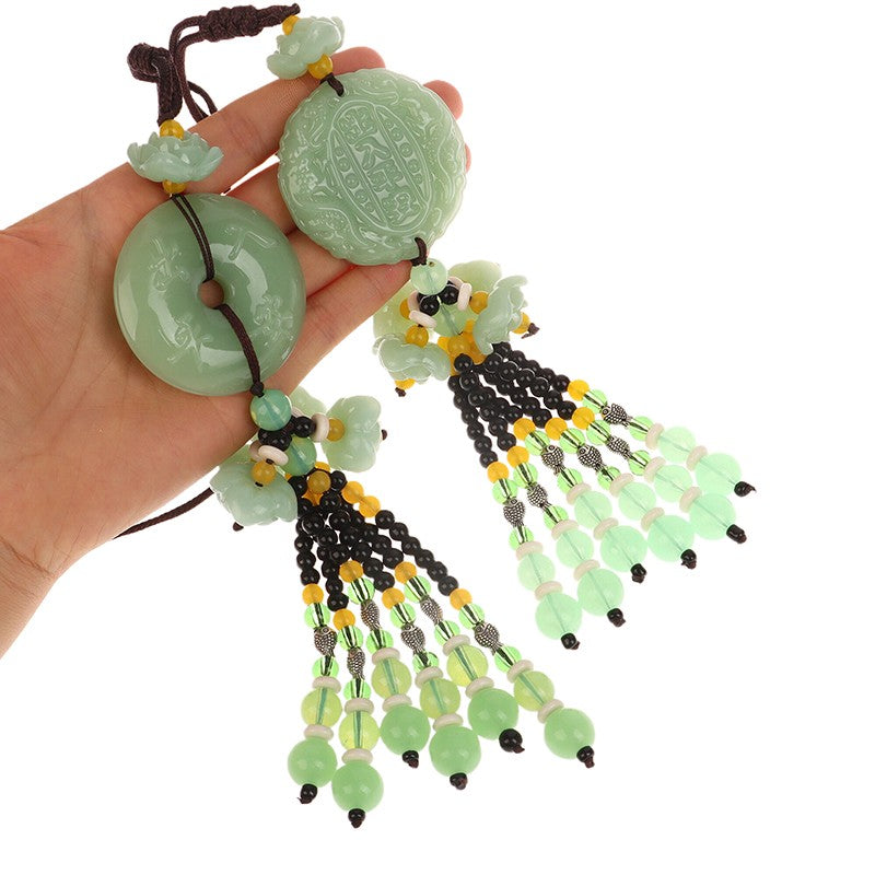 Imitation Green Jade Car Pendants Buddha Statue Brave Troop Hanging Ornament Talisman Auto Interior Decor Gifts