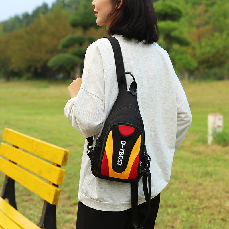 New outdoor leisure multifunctional single shoulder crossbody bag with large capacity Oxford cloth men's chest bag