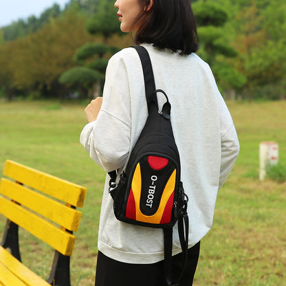 New outdoor leisure multifunctional single shoulder crossbody bag with large capacity Oxford cloth men's chest bag