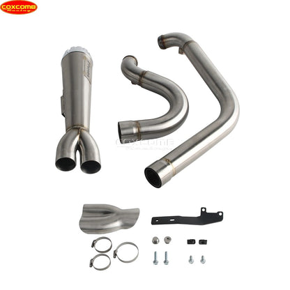 Slip On Exhaust Muffler System Motorcycle Complete Exhaust Pipe For Harley Dyna Street Bob FXDB FXDBB FXDBP FXDBI Limited FXDBC
