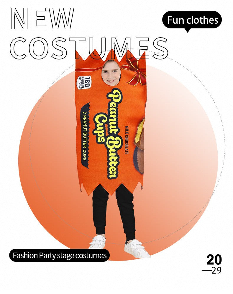 French Fries Costume Cosplay Kid Funny Chocolate Salad Dress Sponge Costumes Boy Girl Snack Club Carnival Fancy Dress Up Outfit