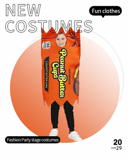 French Fries Costume Cosplay Kid Funny Chocolate Salad Dress Sponge Costumes Boy Girl Snack Club Carnival Fancy Dress Up Outfit