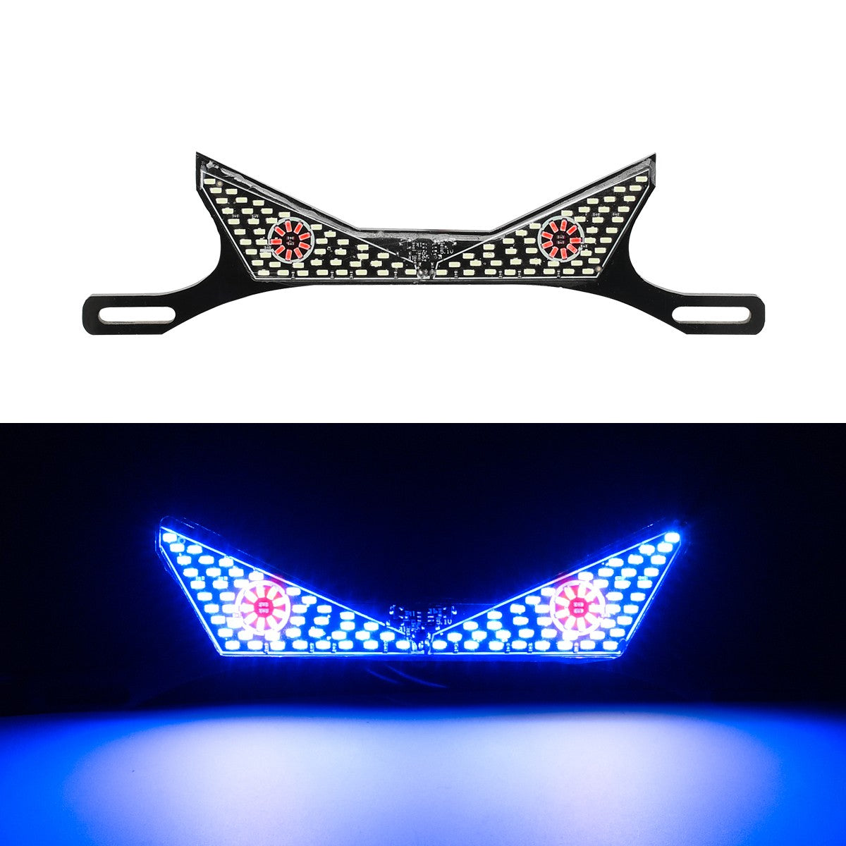 1 Par Luz de Placa de Moto Lanterna Traseira Modificada Lâmpada de Atmosfera Decorativa LED Olho de Diabo Strobo Luzes Únicas 12V Universal