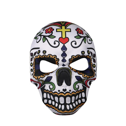 2023 Masks Mexican Day of The Dead Skull Mask Cosplay Halloween Skeletons Print Masks Dress Up Purim Party Costume Prop