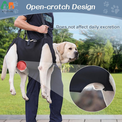 Colete de Apoio para Cães com Suporte Total Ajustável, Alças Respiráveis para Mobilidade Assistida, Reabilitação de Patas e Quadril de Cães