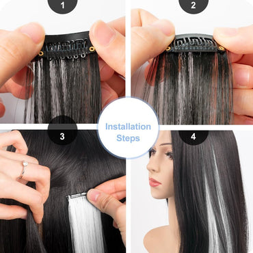 10 peças de tingimento de orelha pendurada, clipes coloridos, extensões de cabelo, perucas sintéticas de fibra química, extensões de cabelo sem marcação