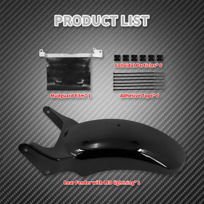 Rear Fender With LED Turn Signal Brake Light Motorcycle Mudguard Cover For Harley Softail Breakout FXBRS FXBR Rocker 2008-2017