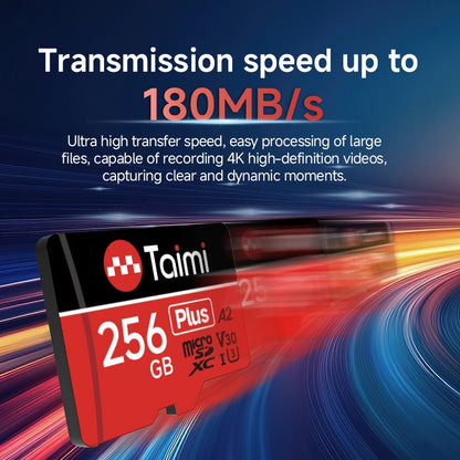 Cartão de memória Taimi Ultra microSDXC UHS-I - C10, U3, Full HD, A2, cartão MicroSD de 64 GB 256 GB para gravação e leitura em alta velocidade