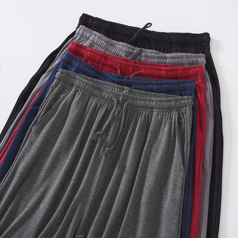 Modal Men's Pajama Pants Men Summer Thin Five-point Home Shorts Loose Casual Large Size Home Pajamas Beach Pants Sleep Wear Men
