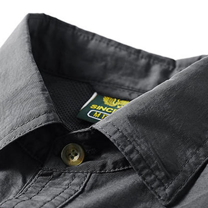 Spring Cargo Shirt For Men Long Sleeve Social Dress Shirt Top Casual Formal Shirt Blouses Oversized Tactical Shirt Man Clothes