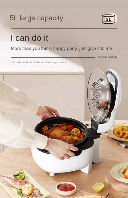Flip-free air fryer double-layer fryer household large-capacity electric fryer fully automatic French fries machine