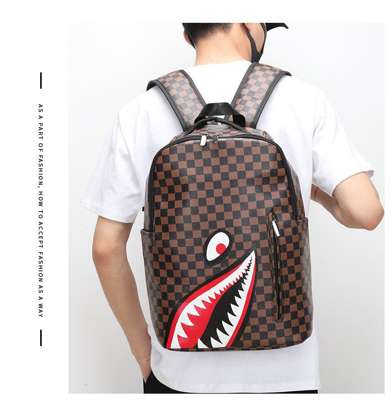 New Casual Shark Backpack Business Large Capacity Men's Backpack Campus High Value School Bag Outing Travel Bag