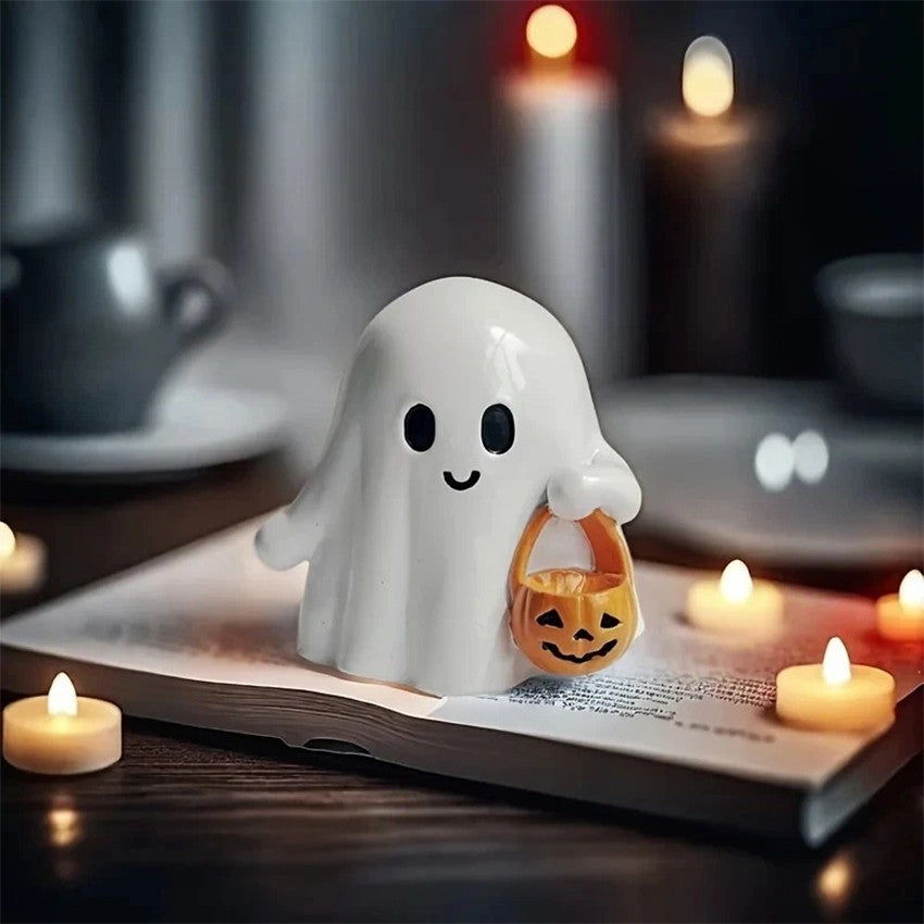 1Pc Halloween Cute Ghost Ornaments Ghost Study Desktop Decoration Interior Decoration Halloween Party Garden Decoration Ornament