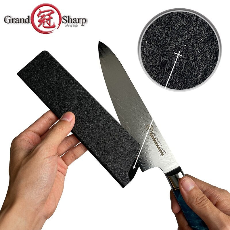Grandsharp Kit de Proteção de Lâmina de Faca 8 Peças Preto Universal ABS Plástico Não Tóxico Livre de BPA Forro de Feltro Ferramentas de Cozinha para Chef