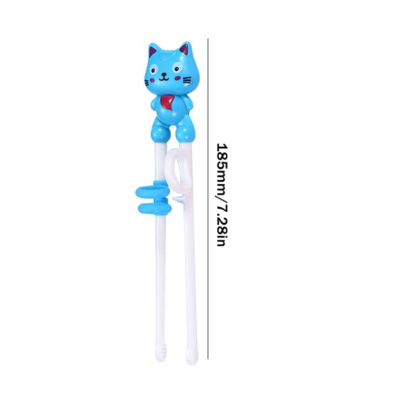{MX} Cute Cartoon Animal Head Chopsticks For Children Eating Training with Finger Guide Food Grade Plastic Baby Learn Chopsticks