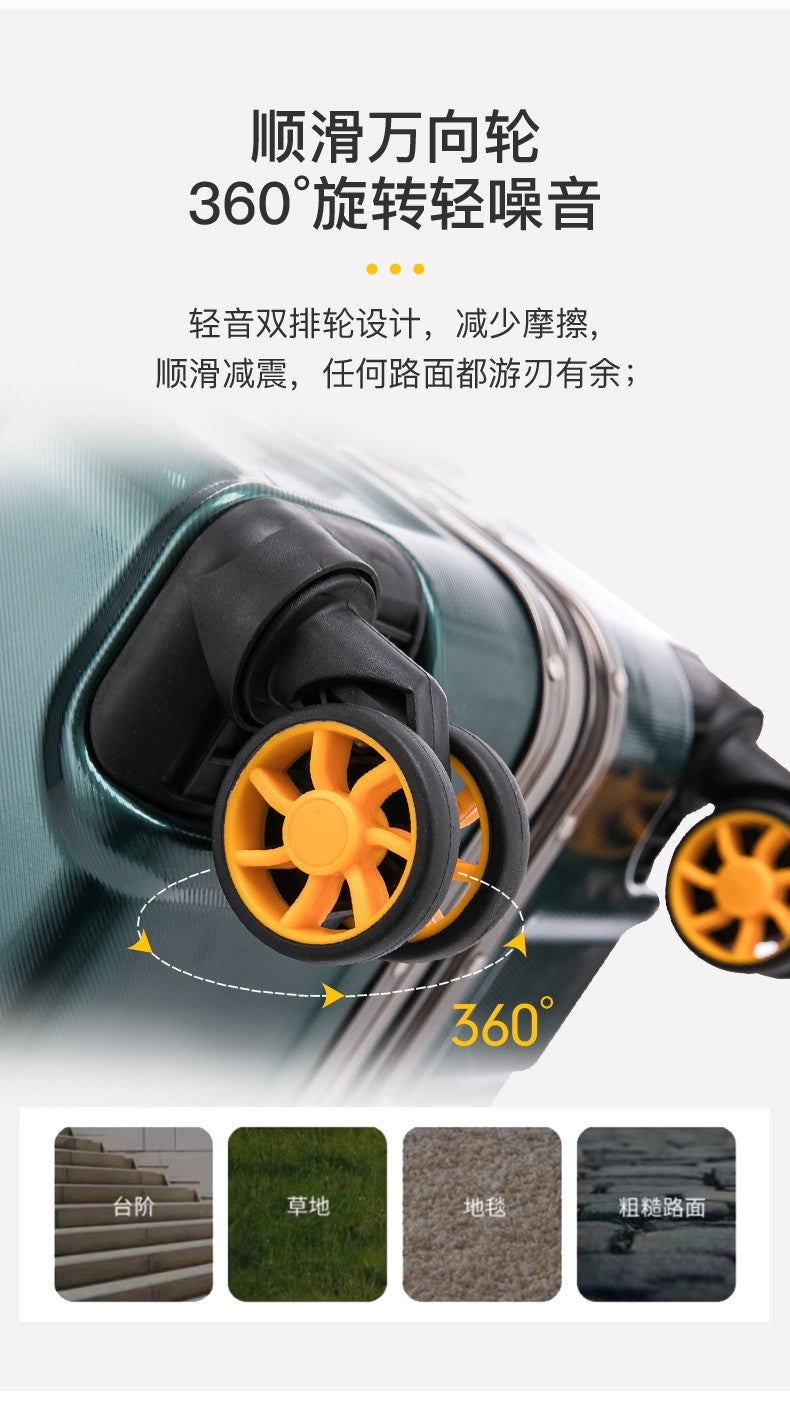 Large Capacity Aluminum Frame Luggage Suitcase with Wheels Travel Bag Durable And Wear-Resistant 20-28 Inch Rolling Suitcase