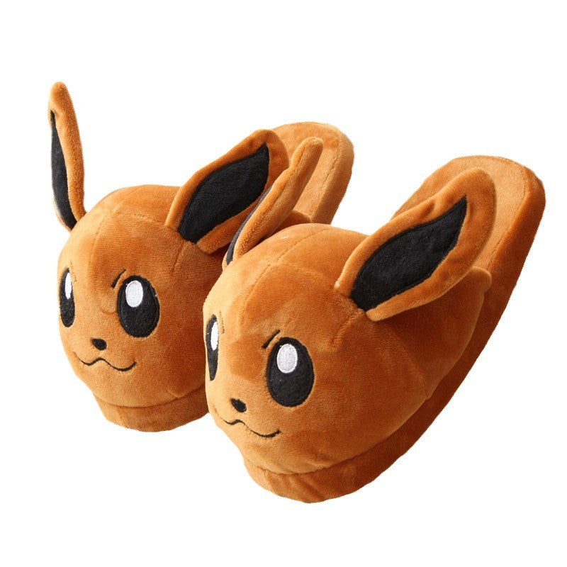 Pokémon Desenho Animado Pikachu Pelúcia Algodão Anime Sapatos Sapatilhas Rasas de Veludo Sapatos de Costura Pantufas Fofas de Casal Pai-Filho