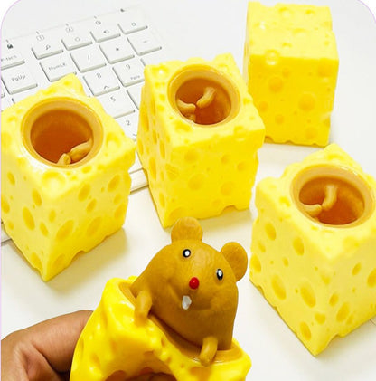 5/10/20/30PCS Cheese Mouse Rabbit Pinch Music Stress Relieving Squirrel Cup Toy Trick Stress Relieving Toy Party Favors