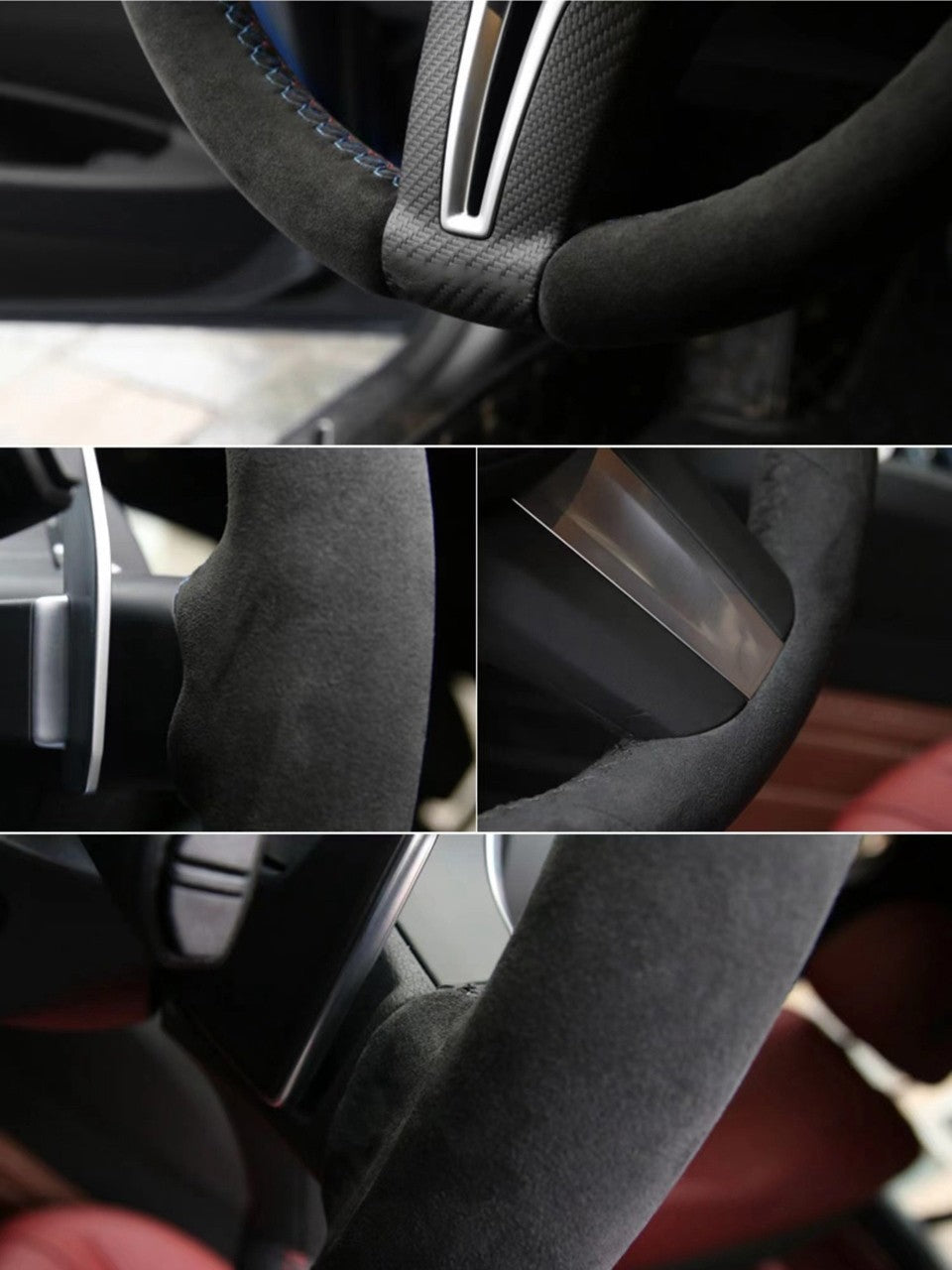 Car Steering Wheel Cover Black Non-Slip Artificial Leather For Volkswagen VW Golf 7 Mk7 Touran Up New Polo Jetta Passat B8 Tigua