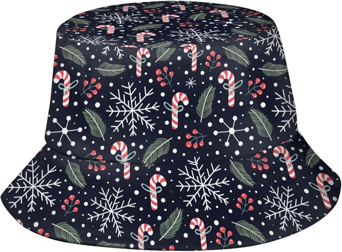 Funny Christmas Bucket Hat New Year Fisherman Hat for Women Men Packable Outdoor Travel Beach Sun Cap