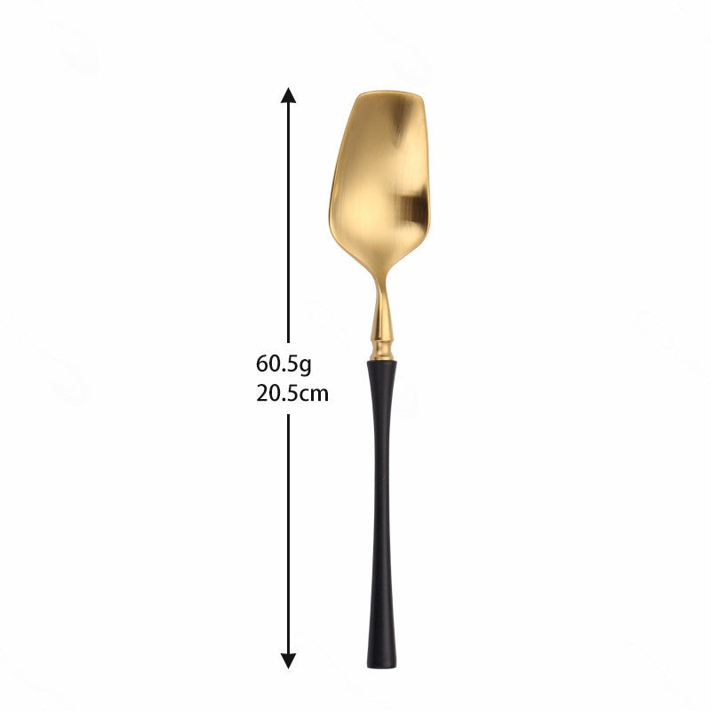 Conjunto de Talheres Matte Dourado Garfos Colheres Facas Conjunto de Talheres Aço Inoxidável Dourado Prata com Garfo de Bolo