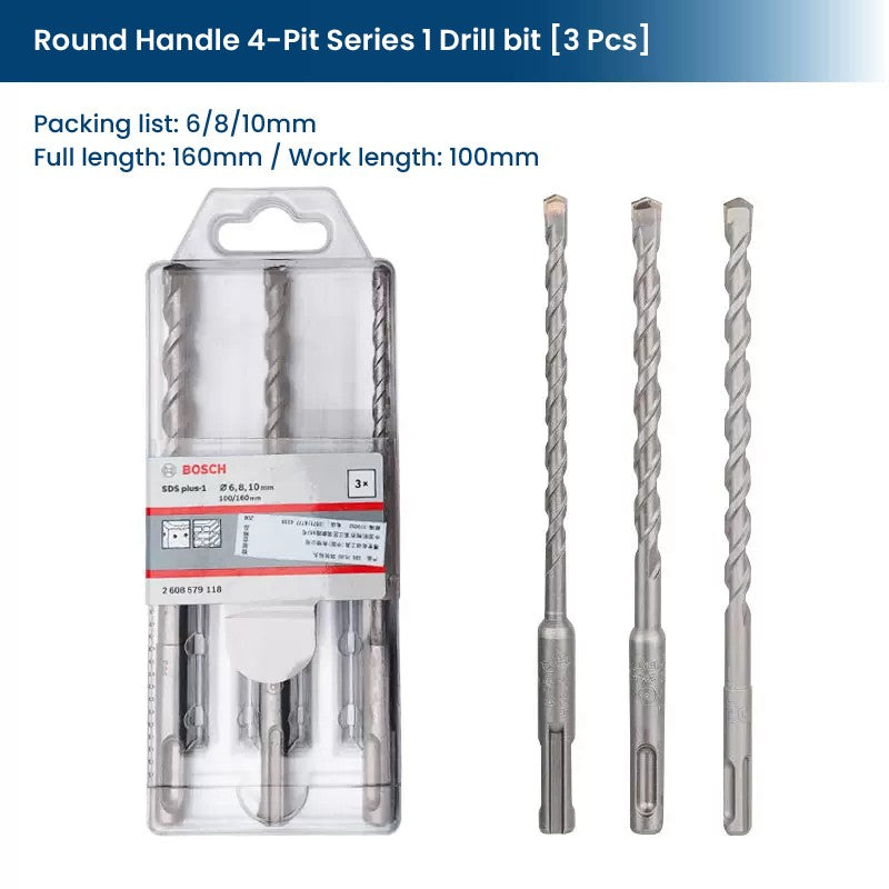 Conjuntos de Brocas Bosch SDS Plus para Martelete para Concreto Diâmetro 6-12mm Cabo Redondo Acessórios para Martelete Perfurador