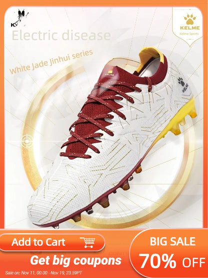 KELME Adult football boots Men's Disease Electric 3.0 Short Spikes Soccer shoes Children's MG Professional Match Training Shoes