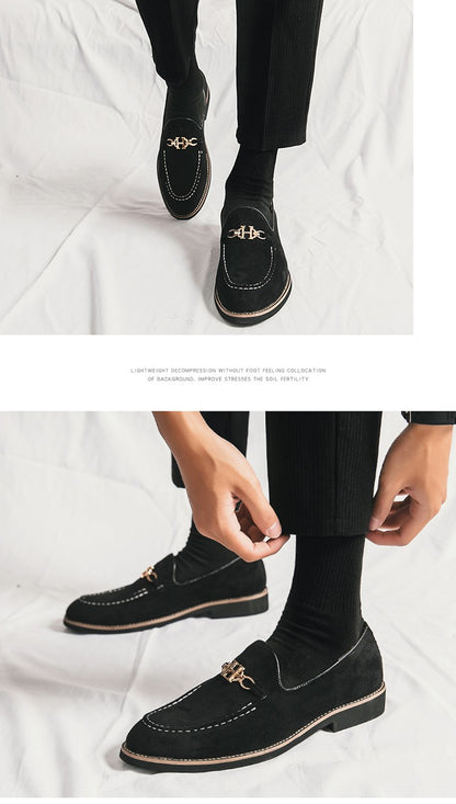 Fashion Brand Men Suede Leather Shoes Comfortable Pointed Social Shoe Male Driving Shoes Luxury Flat Loafers Men zapatos hombre