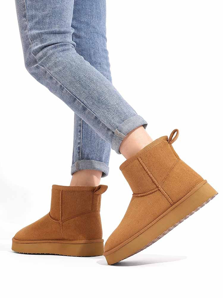 Eyriphy New Fashion Snow Boots Furry Boots Women Warm Boots Outdoor Winter Boots Suede Boots Nonslip Women's Shoes  Slip On Shoe