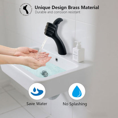 Modern Design Bathroom Sink Faucet Thumbs Bathroom Faucet Brass Mixer Basin Faucet Single Hole Deck Mounted Washbasin Water Taps