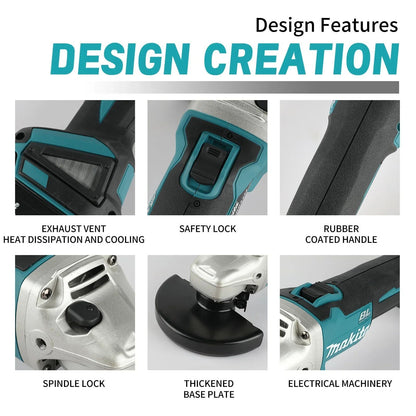 Esmerilhadeira Angular Makita 2025 NOVA DGA454: 18V, 8500r/min, Disco de 115mm, 660W, 3 Velocidades, Ideal para Cortar/Desbastar Madeiras e Metais