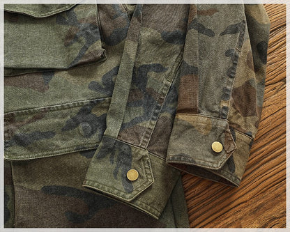 Casual cargo shirt camouflage coat fall new men's coat large pocket function stylish outdoor jacket